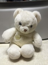 Vintage EUC White Gund Teddy Bear 1983 Soft Toy Plush Pink Nose SOFT Approx 13"