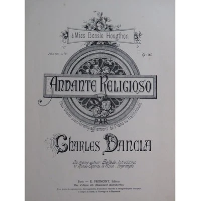 DANCLA Charles Andante Religioso Violon Piano ou Harmonium - Photo 1/4