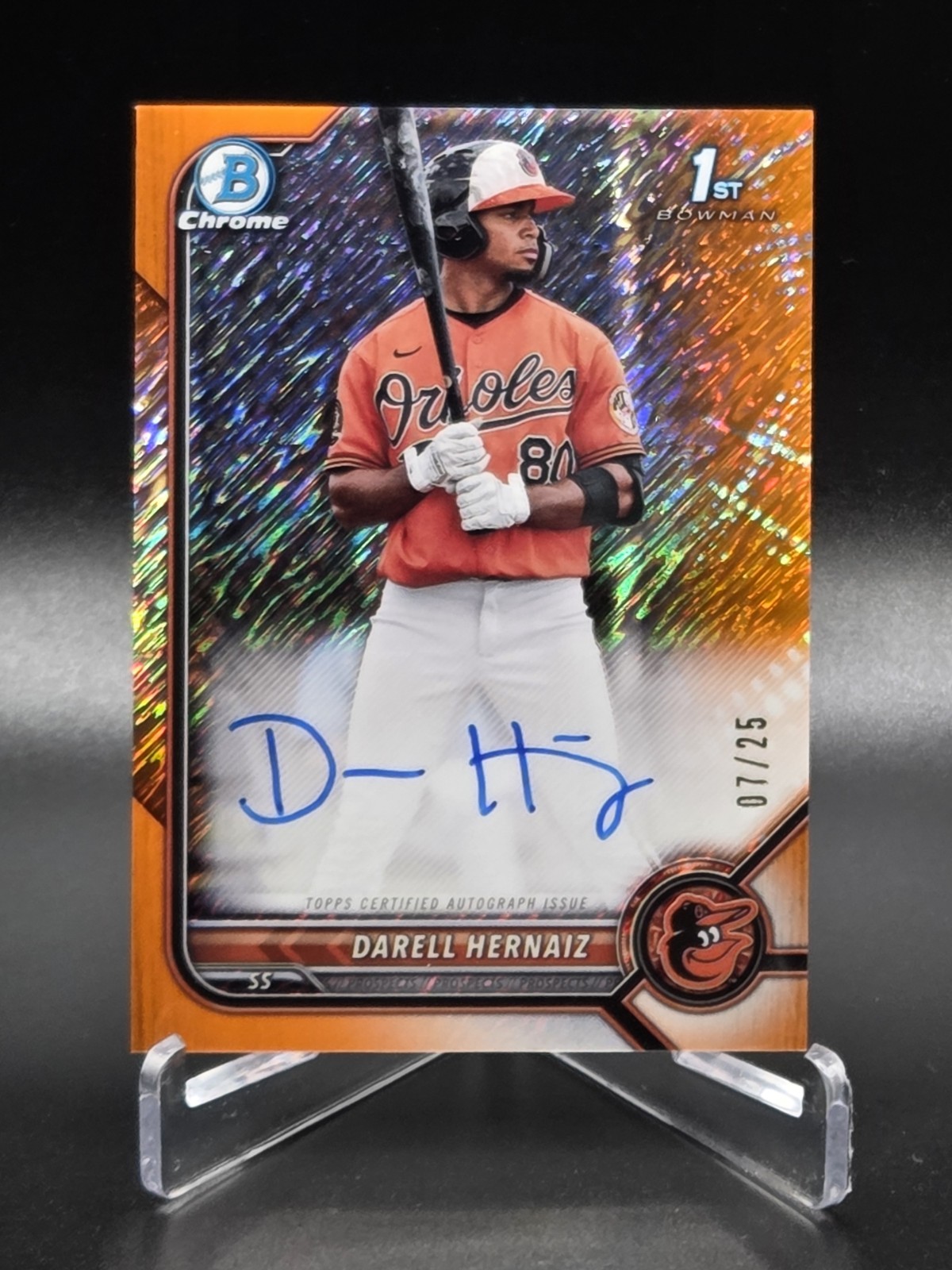 2022 1st Bowman Chrome DARELL HERNAIZ - ORANGE SHIMMER AUTO 07/25 - #CPADHZ 🍊