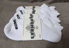 4-Pack 4 pairs Bombas Solids Ankle Socks - White - Medium