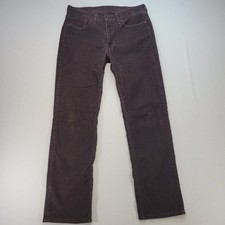 Levi's 514 Corduroy Pants Mens 33x32 Brown Slim Straight Stretch Casual