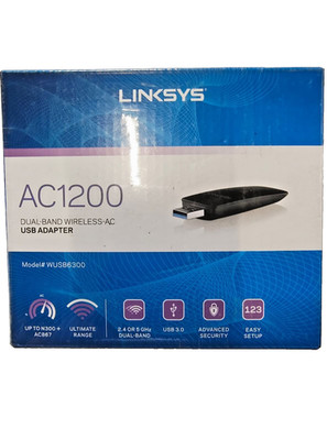 Linksys AC1200 Dual Band WiFi USB Adapter WUSB6300 Wireless-AC USB 3.0 New(6B/B3