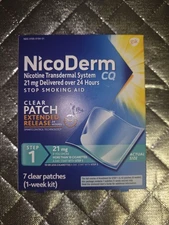 NicoDerm CQ Step 1  Extended Release Clear 7 Patches 21 MG EXP 12/2027