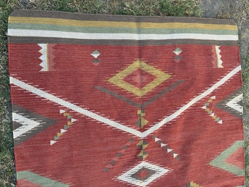 Ralph Lauren Hand-Woven Wool Area Rug 64" x 99" - Navajo Aztec Southwestern - Picture 8 of 21