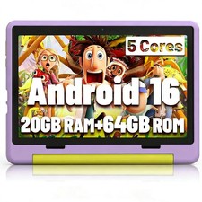 AEEZO Kids Tablet 10-Inch Android 16 for Ages 3-12, 5-Core 20GB 64GB 1TB Expand