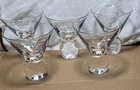 MCM Set of 5 STEUBEN STYLE Ball Base Martini Glasses Vintage