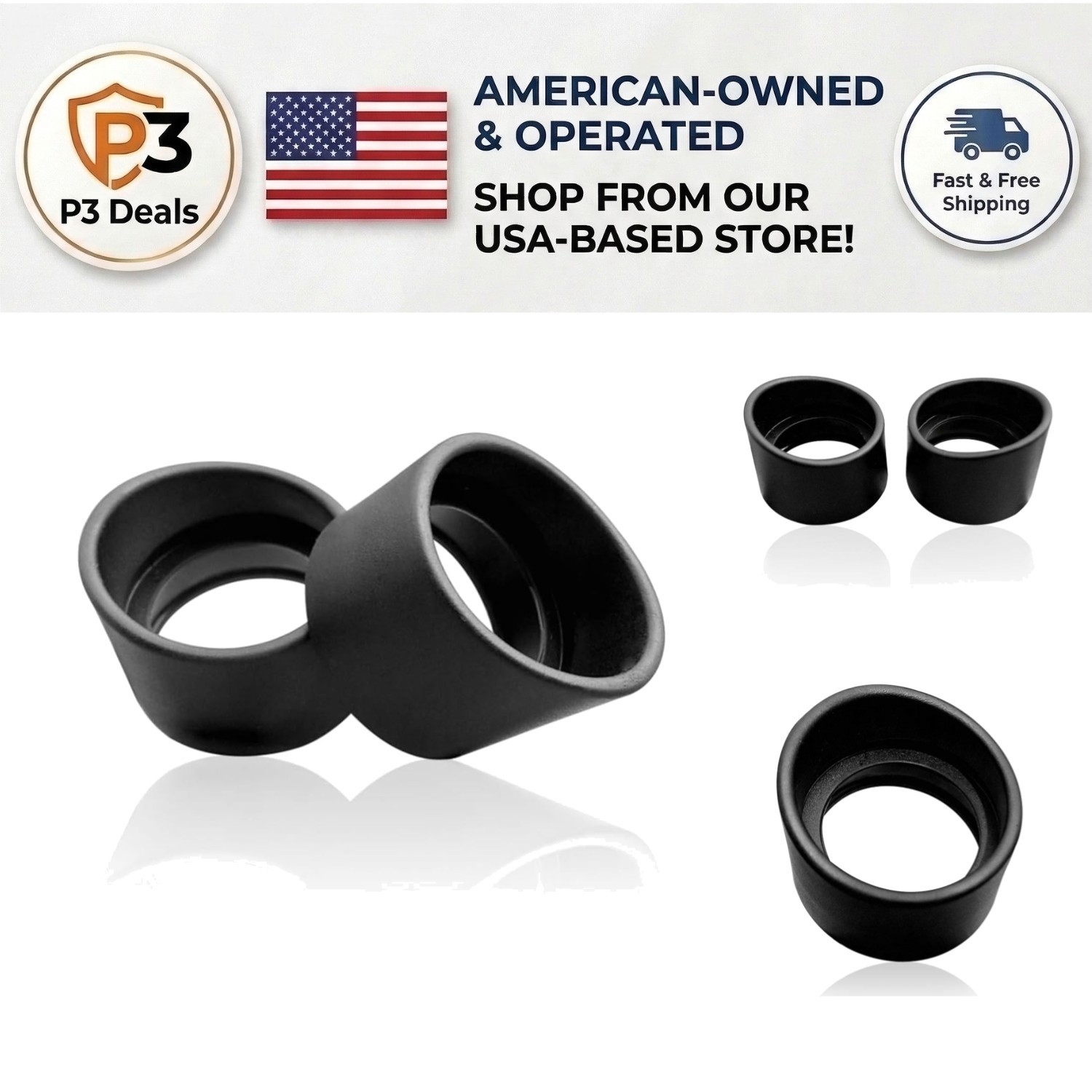 34mm Inner Diameter Soft Rubber Eye Guards, Ideal for Microscopes & Telescopes