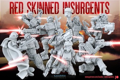 Star Wars Legion 3d printed - Red Skinned Insurgent Squad - UNIPART