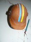 VINTAGE BELL TELEPHONE HARD BOILED HARD HAT Wood Sculpture Stand ONE OF A KIND — photo 7