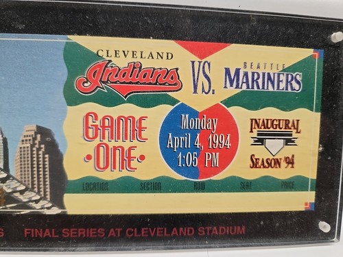 1994 Cleveland Indians Opening Day Jacobs Field Inaugural Season Ticket & Holder - Bild 3 von 5