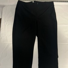 Express Women's Black Straight Stretch Dress Pants Flat Front Button Zipper