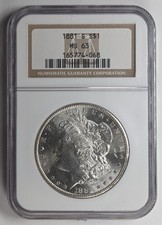 1881 S Morgan Silver Dollar NGC MS 63