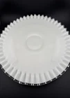 Vintage Fenton 12.5 Silver Crest Milk Glass Low Pedestal Ruffled Cake Stand