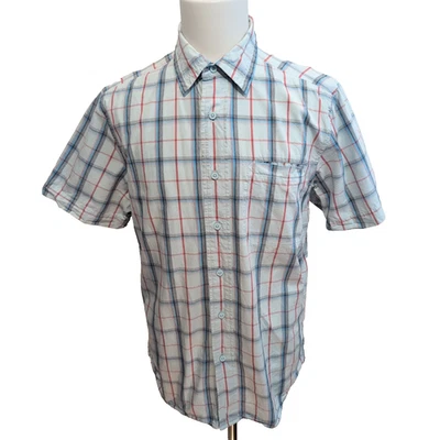 Chemise The North Face M Bleu Rouge Carreaux Manches Courtes Coton - Photo 1/4