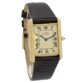 Vintage Cartier Tank Must de Cartier Quartz 24mm Yellow Dial Watch #W319745 1