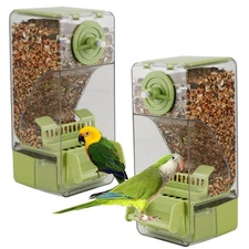 Bird Feeder No Mess 2PCS Automatic Clear Bird Seed Food Container Acrylic Par...