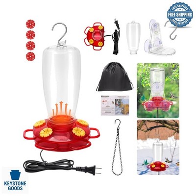 Heated Outdoor Hummingbird Feeder with Suction & Hanging Options - Winter Bir...