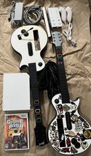 Nintendo Wii Guitar Hero 3 Bundle W Console, 2 Controllers Remotes Tested Lot