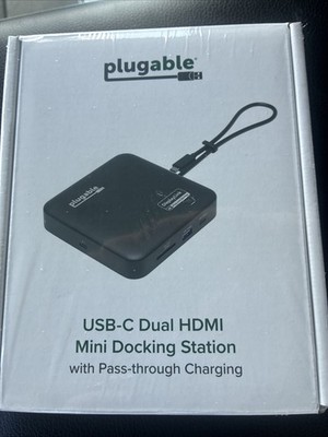 plugable USB-C Dual HDMI Mini Docking Station DisplayLink USBC-6950PDZ