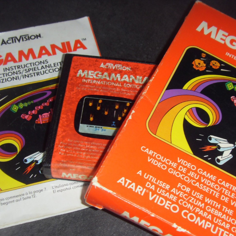 EDITION ORIGINALE pal étiquette couleur Megamania boite Atari 2600 Activision