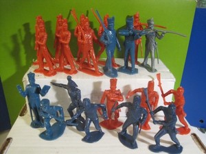 MARX WARRIORS OF THE WORLD 20 RECAST MEXICAN WAR ALAMO 60mm PLASTIC TOY SOLDIERS