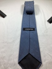 Claiborne Mens Blue Textured Silk Tie Woven Pattern Necktie