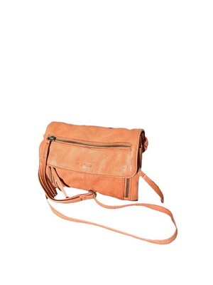 Day And Mood Leather Crossbody Bag with Zippered Pocket