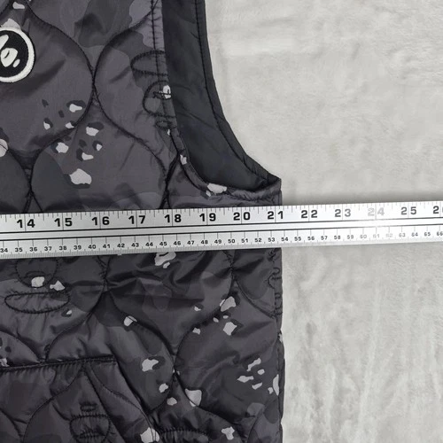 AAPE By A Bathing Ape Vest Men's Large Black Gray Streetwear Puffer Quilted Camo image 2