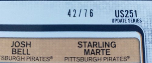 2019 Topps Update Steel City Bashers Independence Day 42/76 Pirates #US251 - Picture 3 of 3