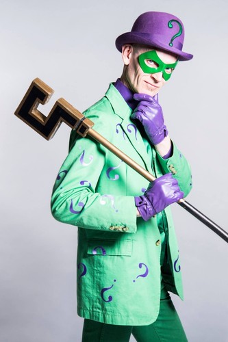 Riddler Green Costume Leather Eye Mask - MOST Authentic - FREE Bonus! - Picture 8 of 11