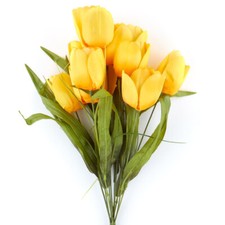 Set of 2 Vibrant Yellow Artificial Tulip 19" Floral Bushes