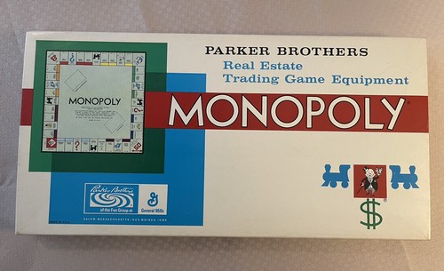 Monopoly Brettspiel von Parker Brothers Klassiker Original Komplett 1961 Vintage