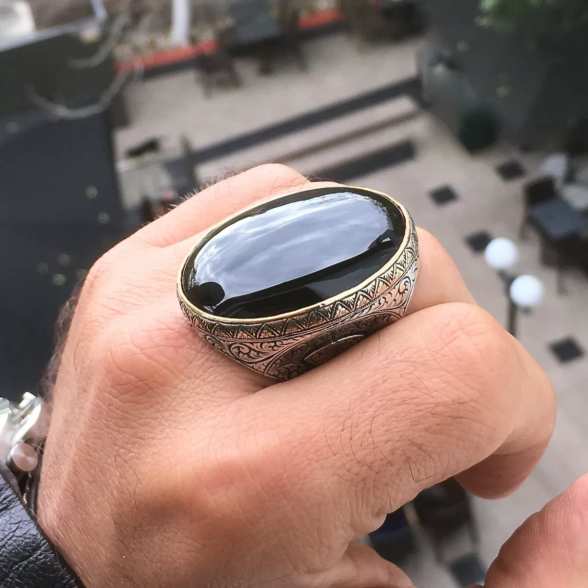 Square Black Onyx Ring, Size 10, Sterling Silver | Gemstone Jewelry Stores  Long Island – Fortunoff Fine Jewelry