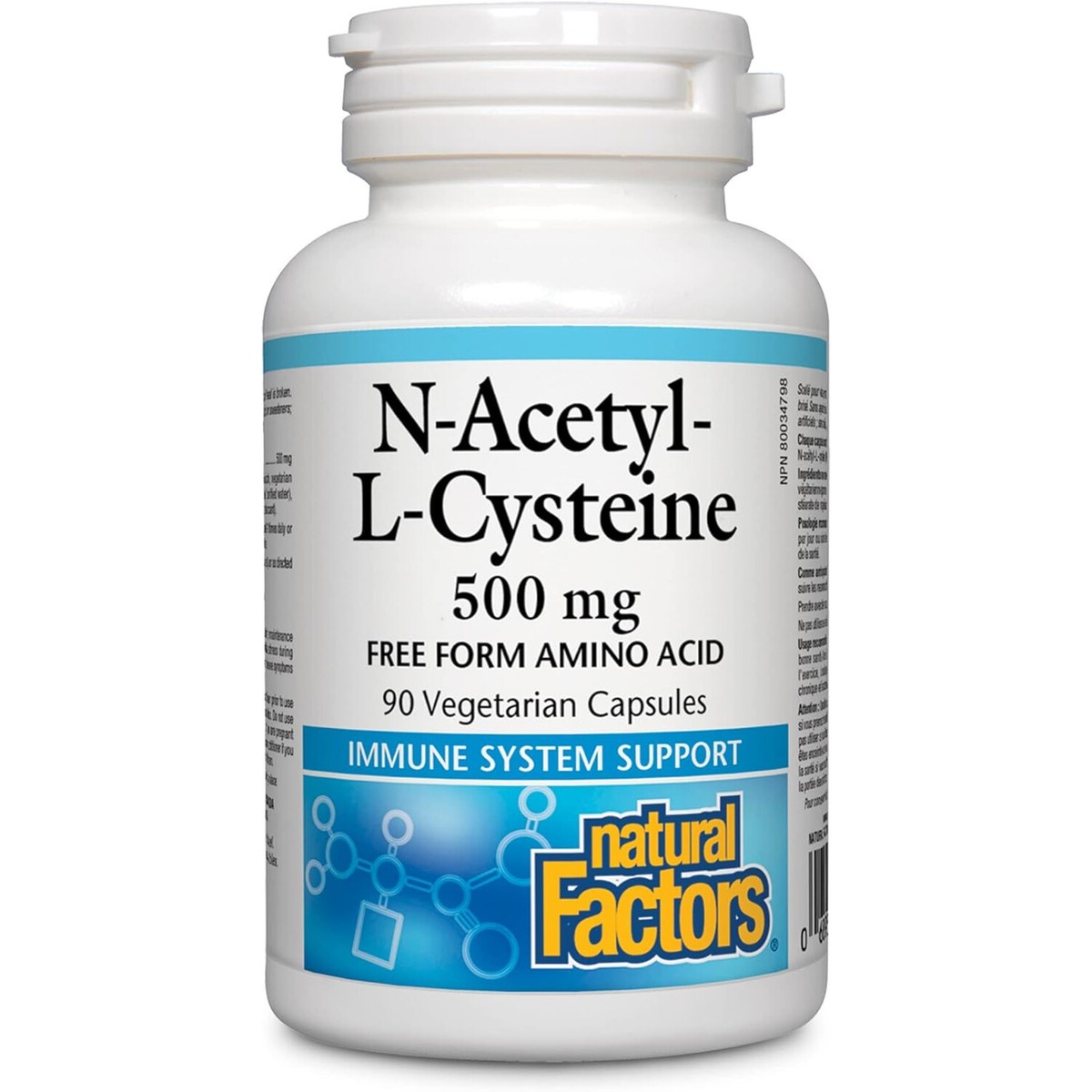 Natural Factors NAC (N-Acetyl-Cysteine) 500mg, 90 Vegetarian Capsules | eBay