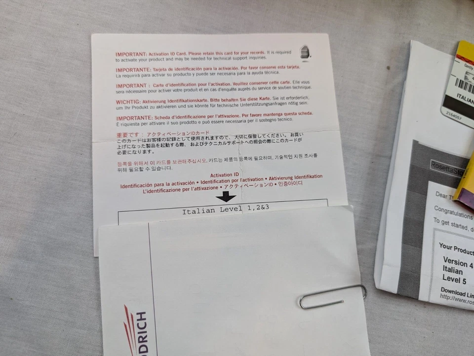 Rosetta Stone Italian Level 4 Audio Companion CD Rom + codes for level 1-3 & 5 - Image 2 of 4