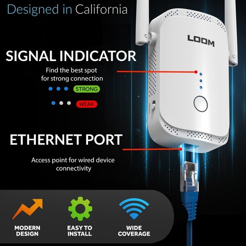 loom N300 WiFi Range Extender Signal Booster Wireless Internet Repeater 300 Mbps - 第 9/12 張圖片