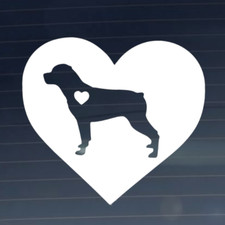 Rottweiler Dog Heart CNC cut Decal Vinyl Sticker -Pic from multiple colors O651