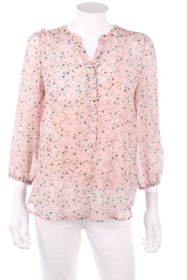ESPRIT Blouse Layer Look Flower Print D 36 nude pink orange NEW