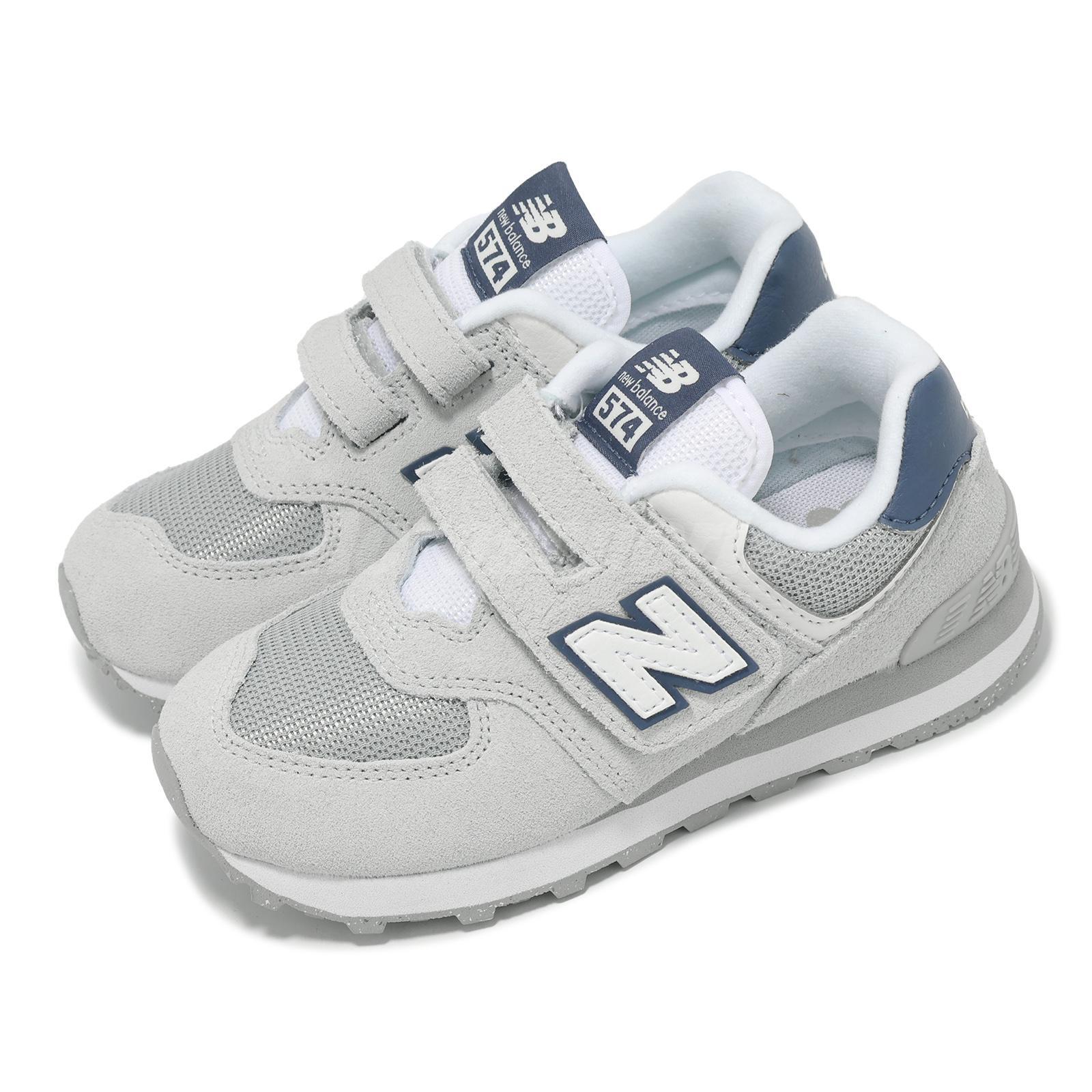 New Balance 574 Wide NB Серо-белая повседневная обувь для детей дошкольного возраста PV574ESB-W