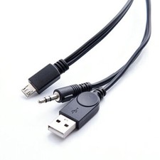 3.5mm USB to Micro USB Speaker Charger Cable Cord for iHome iBT74 IHM89BC B107