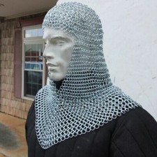 Handmade 10mm Butted Ring Armor Aluminium Chainmail Hood/Coif Christmas Gift