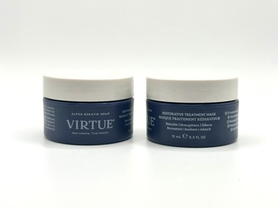 2 X VIRTUE Restorative Treatment Hair Mask 15 ml 0.5 fl.oz Brand New Travel size