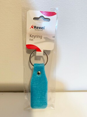Rexel Felt Key Ring Light Blue 2 pcs