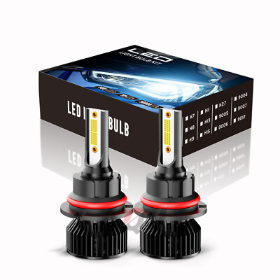 9007 HB5 LED Headlight Bulbs High Low Beam Conversion Kit 6000K White 2X