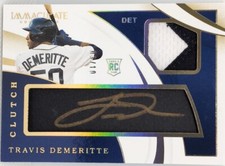 TRAVIS DEMERITTE 2020 Panini Immaculate Clutch AUTO Jersey PATCH Gold /10 Tigers