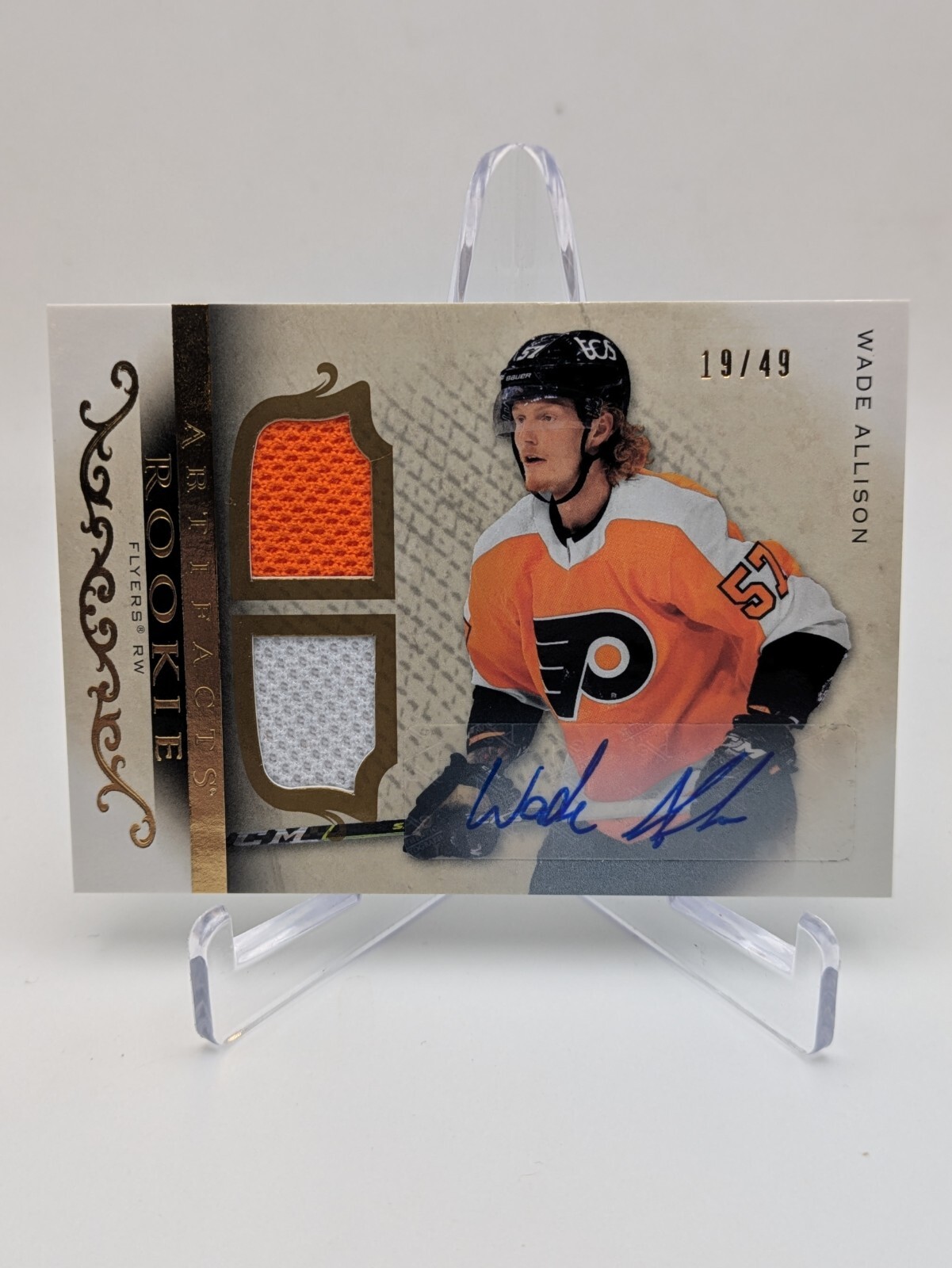 💥 Wade Allison #/49 2021 Artifacts Rookies Gold Foil Relics Dual Patch Auto