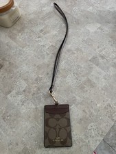 Coach F63274 Canvas ID Holder - Khaki Saddle