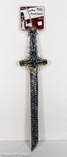 Sword Warrior/Pirate 35" Plastic Gray/Silv/Gd Painted Costume Weapon Prop