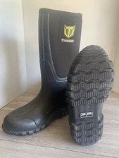 TideWe Rubber Boots BLACK Rain Boots Steel Shank Neoprene Size Men 7 Women 9