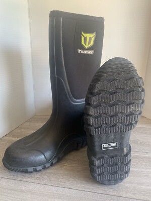 TideWe Rubber Boots BLACK Rain Boots Steel Shank Neoprene  display picture 3